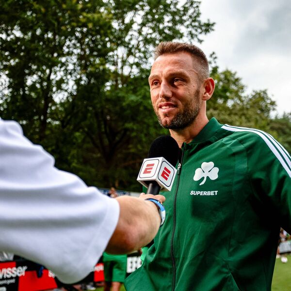 ERMELO , 04-07-2026 , Sportpark de Zanderij , season 2026 2027 , pre seasson , match between Ajax - Panathinaikos , picture shows Panathinaikos player Stefan de Vrij Ajax - Panathinaikos (friendly)...